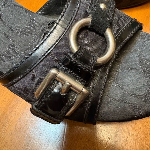 Coach Black Women's Sandals with Silver Accents - Picture 7 of 8